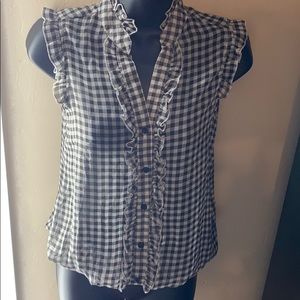 Gingham print blouse